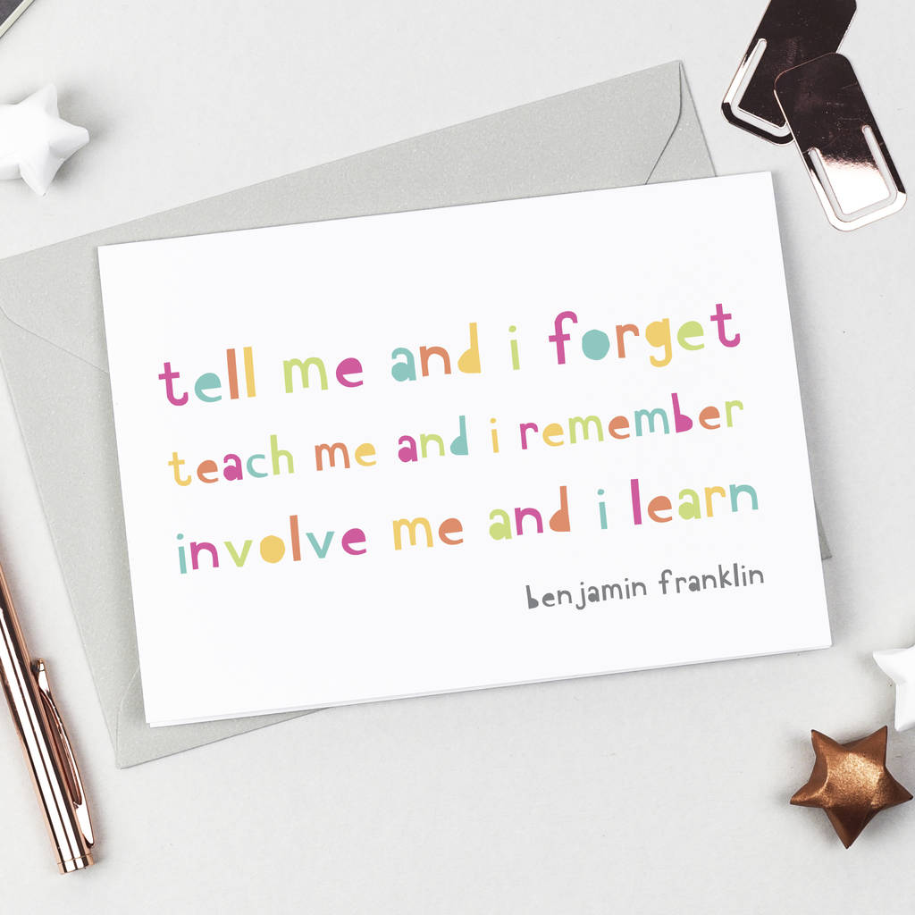 Inspirational Quote Teacher Card By Studio 9 Ltd | notonthehighstreet.com
