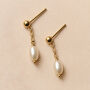 Gold Or Silver Pearl Drop Earrings – Handmade Freshwater Pearl Bridal Jewellery, thumbnail 2 of 8