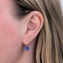 Lapis Lazuli Teardrop September Birthstone Earrings, Gold, thumbnail 2 of 5