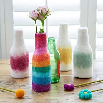Felt Handmade Colourful Vase Covers, 3 of 6