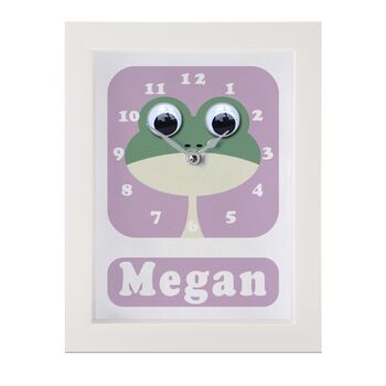 Personalised Children's Frog Clock, 7 of 9