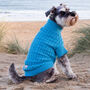 Dark Turquoise Organic Cotton Cable Knit Dog Jumper, thumbnail 4 of 6