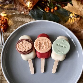 Personalised Thanksgiving Trio Of Cakesicles, 3 of 7