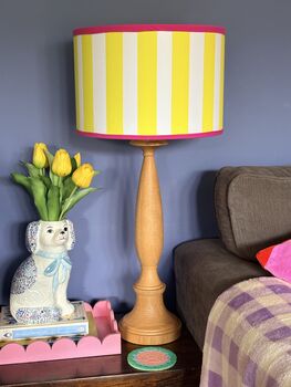 Carnival Lampshade In Sunshine Yellow Deckchair Stripe, 2 of 9