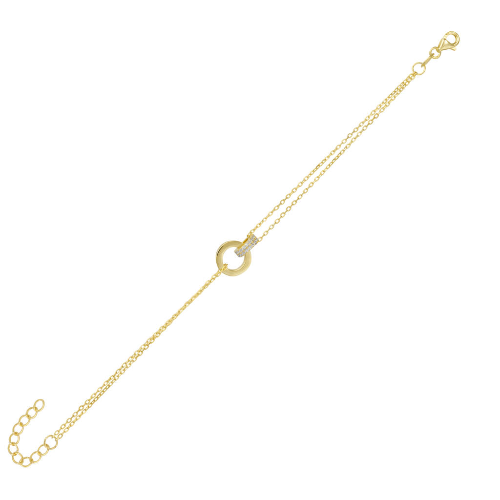 Jewelled Hoops Sterling Silver Bracelet In Gold By Spero London