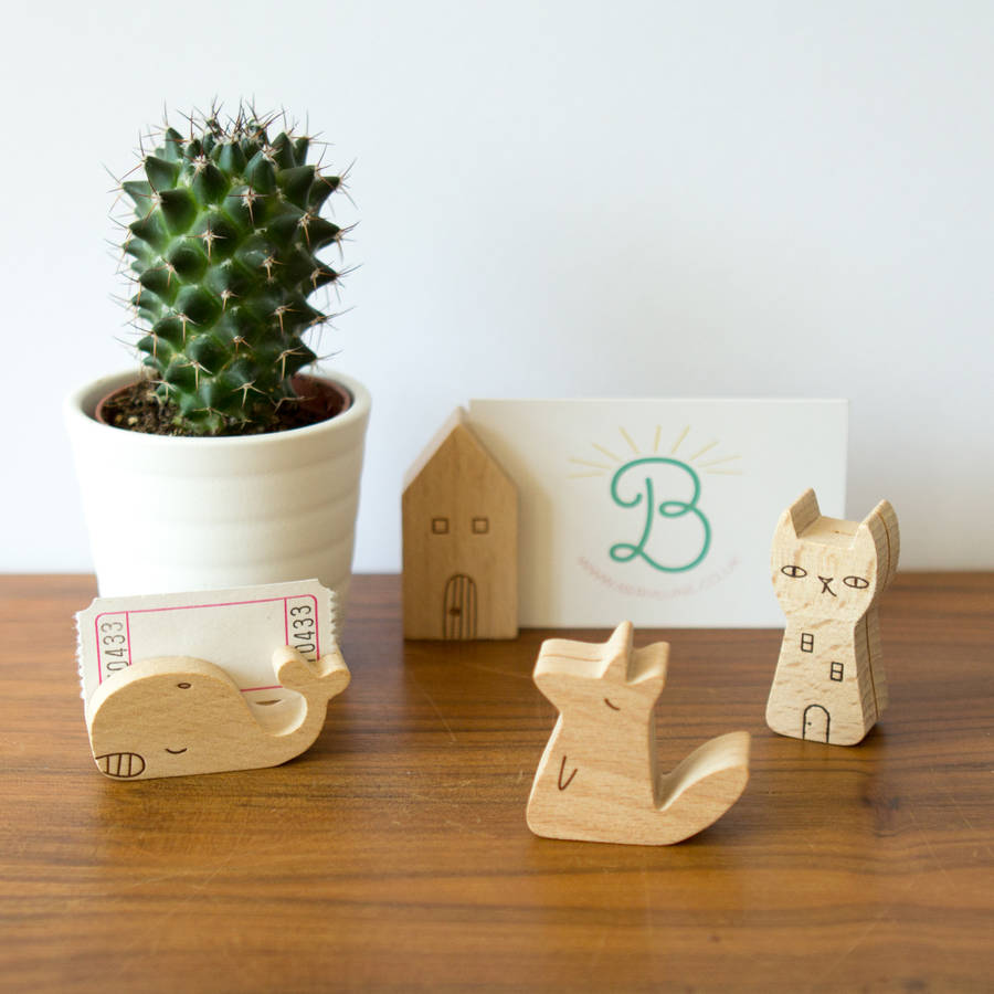 Wooden Card Or Place Name Holder By Berylune