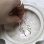 Sterling Silver Reflected Twirl Dangly Earrings, thumbnail 3 of 7