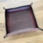 Personalised Leather Desk Coin Tray, Chocolate Brown, thumbnail 10 of 12