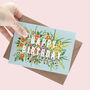 Floral Happy Birthday Greeting Card, thumbnail 3 of 6