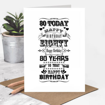 Hunts England - Carte D'anniversaire 80 Ans Pour Tante – Happy
