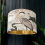 Bird Song Heron Lampshade In Bone With Gold Lining, thumbnail 1 of 9