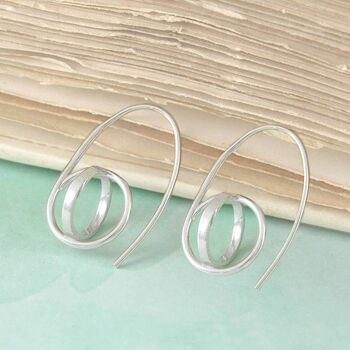 Rose Gold Drop Sphere Earrings, 2 of 4