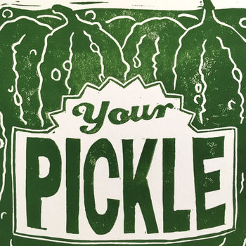 Whatever Tickles Your Pickle Original Linocut Print, 2 of 3