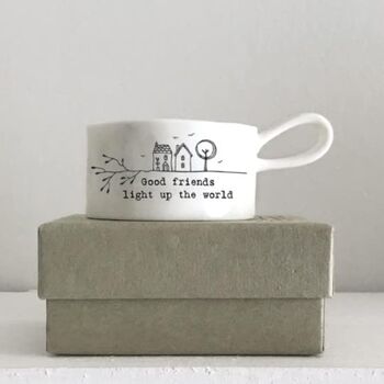 Gift Boxed Friend Tealight Holder Friendship Porcelain, 6 of 6