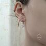 Starburst Huggie Hoop Earrings In Sterling Silver, thumbnail 6 of 12