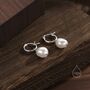 Sterling Silver Detachable Baroque Pearl Charms Huggie Hoop Earrings, thumbnail 7 of 12