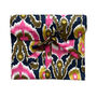 Ikat Print 100% Cotton Ladies Pyjama Short Set In Navy And Pink, thumbnail 5 of 6