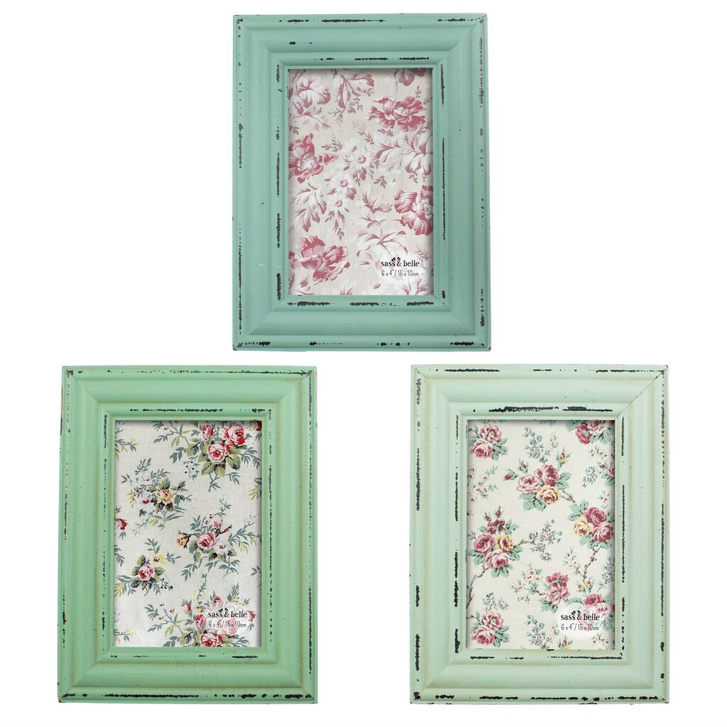 Set Of Three Green Picture Frames By Lola & Alice
