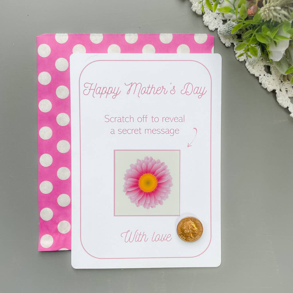 Personalised Mother's Day Scratchcard By Daisyley Designs