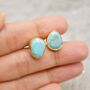 Turquoise Gold Plated Sterling Silver Studs, thumbnail 6 of 7