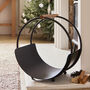 Wooden Handled Black Round Log Holder, thumbnail 3 of 6