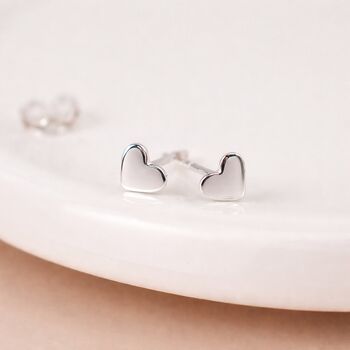 Sterling Silver Heart Micro Stud Earrings – 4mm, 4 of 9