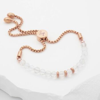 April Birthstone Clear Quartz Bracelet, 5 of 7