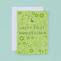 Fruit Floral 4th Anniversary Card, thumbnail 2 of 2