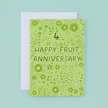Fruit Floral 4th Anniversary Card, 2 of 2