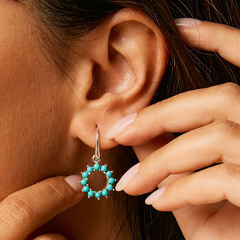 Halo Radiance Turquoise Silver/Gold Statement Earrings, 2 of 12
