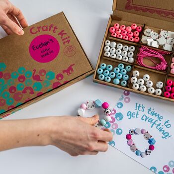 Personalised Kitten Wooden Bead Making Kit, 8 of 9