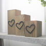 Handcrafted Wooden Tea Light Holder With Black Heart, thumbnail 5 of 10