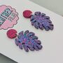 For Plant Lovers Glitter Cheese Leaf Resin Earrings, thumbnail 5 of 8