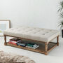 Hamilton Shallow Buttoned Oak Framed Coffee Table, thumbnail 1 of 12