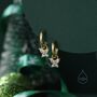 Sterling Silver Butterfly Cz Huggie Hoops, thumbnail 2 of 10