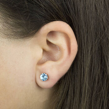 'Something Blue' Aquamarine Wedding Stud Earrings, 3 of 11