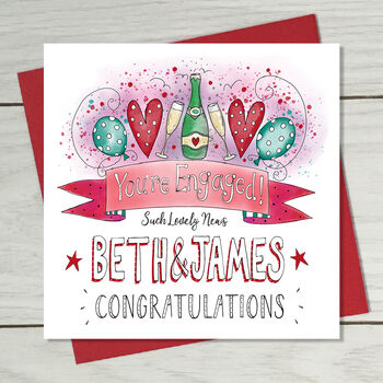 Happy Engagement Personalised Greeting Card, 2 of 3