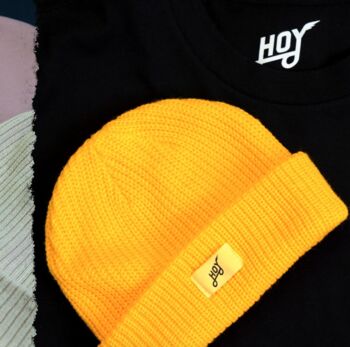 Hoy Diner Waffle Beanie Yellow, 3 of 3