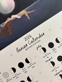 Wild Swimming 2026 Lunar Calendar A4 Print, 3 of 3