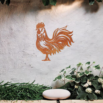 Rooster Metal Wall Art For Farmhouse And Garden Decor Gift, 8 of 10