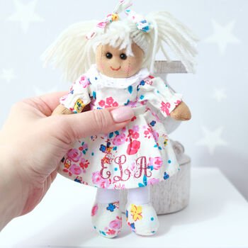 Personalised Mini Floral Rag Doll, 4 of 4
