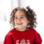 Gingerbread And Candy Cane Personalised Embroidered Sweatshirt Jumper, thumbnail 1 of 6