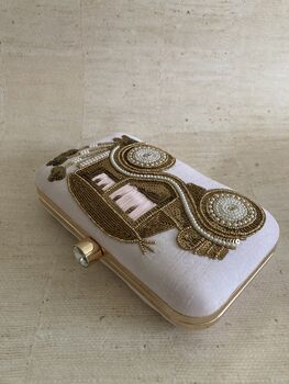 Doli Car Pink Handcrafted Rectangular Clutch Bag, 5 of 10