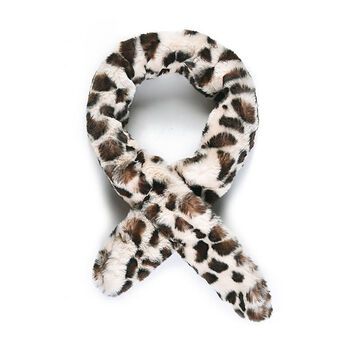 Snow Leopard Faux Fur Scarf, 2 of 5