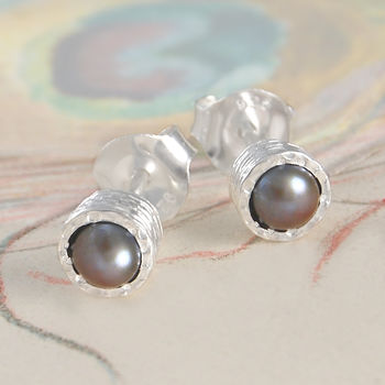 Pearl June Birthstone Sterling Silver Stud Earrings, 5 of 7