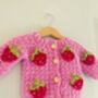 Personalised Baby/ Childrens Strawberry Cardigan, thumbnail 9 of 10