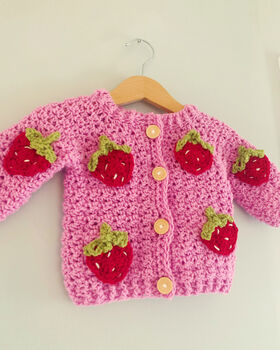 Personalised Baby/ Childrens Strawberry Cardigan, 9 of 10