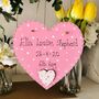 Personalised New Baby Girl Wooden Heart, thumbnail 1 of 5