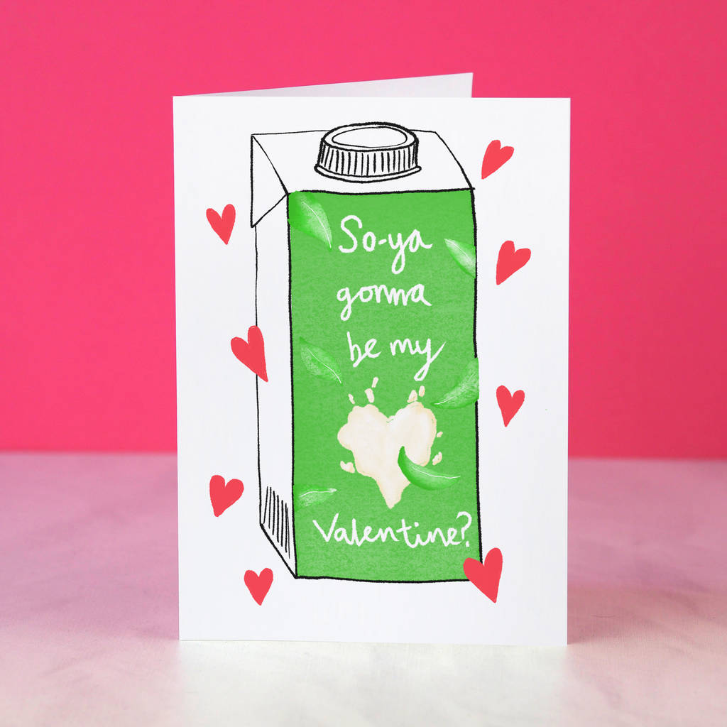 Soya Milk Funny Vegan Valentine's Card By So Close | notonthehighstreet.com