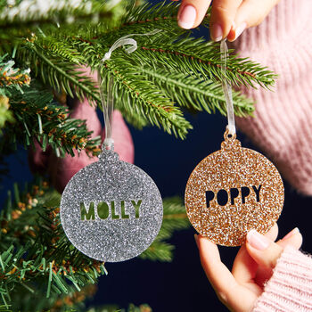 Glitter Bauble Personalised Decoration, 2 of 2